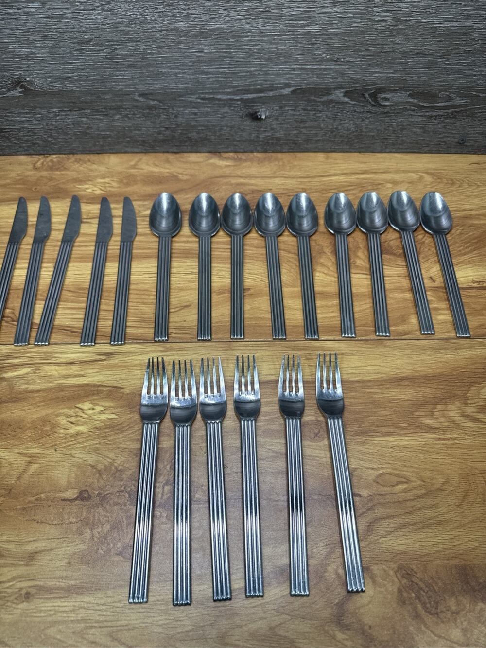 Vintage 1990s IKEA STRATEG Flatware Ribbed Ehlen Johansson Lot Of 20